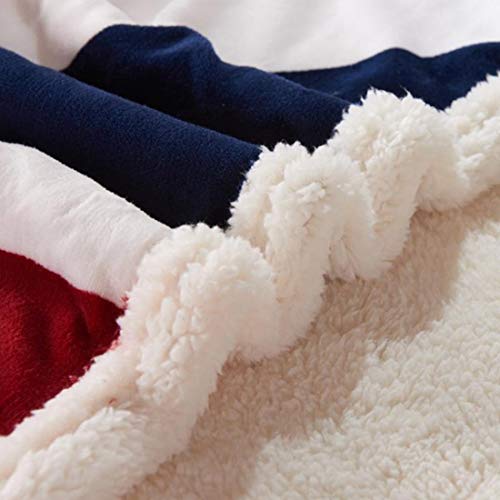 UKELER US Flag Patriotic Sherpa Throw Blanket 50''×60'', American National Flag Fleece Blanket for Bed/Couch/Sofa/Office/Camping, USA Military Veteran July 4th Gift - color: B-american Flag, size: 50''x60''