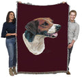 Pure Country Weavers English Foxhound Dog Woven Blanket Red by Robert May - Gift Cotton Tapestry Throw - Made in The USA - 72" x 54" - color: Red, size: 72" x 54"