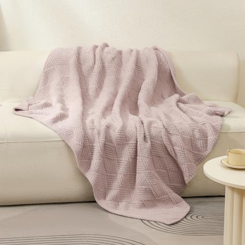 bearberry Super Soft & Fuzzy Minky Throw Blanket Lightweight All-Season - Diamond Stitch Plush Fleece for Couch, Bed, Sofa | Machine Washable Cozy Gift for Women, Men, Home (Beige, 50”x60”) - color: Argyle Knit Beige, size: Throw(50″x60″)