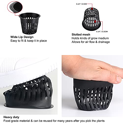 ORIMERC 2 inch Net Pots for Hydroponic Tower, 50 Pack Mesh Net Cups Come with Self Watering Wicking Rope&Plant Labels, for Hydroponic Garden Plants Baskets Aquaponics Vegetable Growing Indoor BPA Free - size: 2 inch (50 Pack)