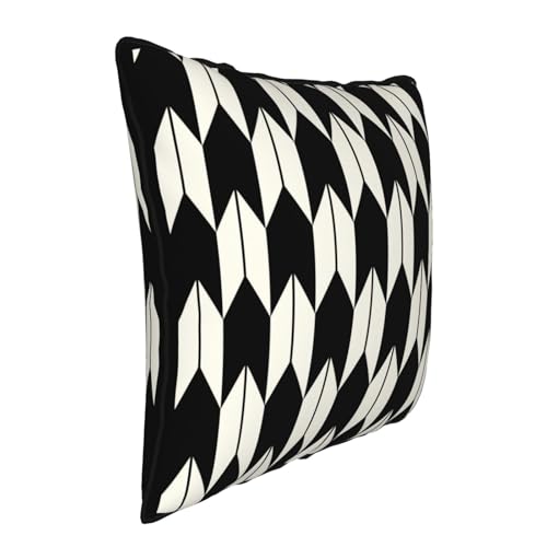 Black and White Modern Abstract Geometry Velvet Throw Pillow Covers 18x18 Inch Neutral Decorative Square Pillowcase Cushion Cover for Bed Sofa Living Room - color: Modern Geometry, size: 18" x 18" (Pack of 1)