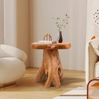 Small Side Table, Freeform Live Edge Wood Stool, Unique Design Natural Plant Stand for Patio, Garden, Yard, Living Room, Bedroom - size: 14"D x 13"W x 14.5"H