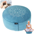Yes4All Meditation Cushion, Floor Pillow Foam Zafu Buckwheat, Mandala Pattern Yoga Meditation Bolster Pillows, Floor Cushions - color: A. Sky Blue