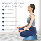 Hihealer Meditation Cushion, Traditional Tibetan Meditation Pillow Velvet Cover - Large Floor Cushion Seating for Adults - Yoga Buckwheat Bolster for Women、Moms - color: Restful Light Blues