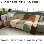 Pure Country Weavers Bauhaus Sandy Waves Blanket - Mid Century Modern - Gift Tapestry Throw Woven from Cotton - Made in The USA (72x54) - color: Bauhaus Sandy Waves, size: 72x54