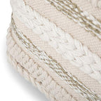 SIMPLIHOME Sommer Square Pouf - 18 inch Wide Upholstered Handloom Woven Cotton Ottoman in Natural, Boho-Style Footstool, Extra Seating or Accent Piece for Living Room or Bedroom, Assembled - color: Natural, style: Cotton Pouf