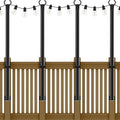 AHRLHR 5 Ft String Light Poles, 4 Pack String Light Poles for Outside with Fixing Clips,Metal Poles for Outdoor String Lights, Hanging Light Poles for Deck Fence Garden Backyard Wall Bistro - size: 4 Pack-5FT