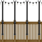 AHRLHR 5 Ft String Light Poles, 4 Pack String Light Poles for Outside with Fixing Clips,Metal Poles for Outdoor String Lights, Hanging Light Poles for Deck Fence Garden Backyard Wall Bistro - size: 4 Pack-5FT