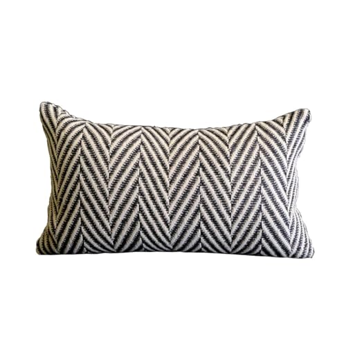 vctops Boho Throw Pillow Cover Black and White Knitted Woven Pillow Cushion Cover Arrow Knit Decoration Lumbar Pillowcase for Sofa Couch Bedroom Living Room - 12"x20" - color: Black, size: 20" x 12" (Pack of 1)
