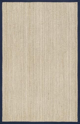 Nuloom Elijah Navy/Natural, 3' x 5', Basketweave, Seagrass, Soft and Textured, High Traffic, Stain Resistant, Easy Clean, Durable Area Rug for Bedroom, Living Room, Dining, Den, Foyer, Entryway - color: Navy, size: 3' x 5' (Rectangular)
