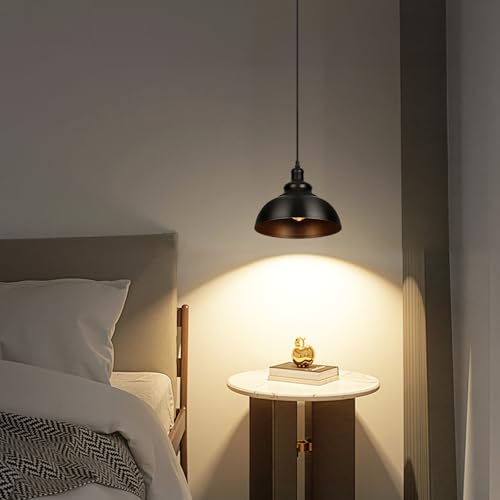 Lightess Black Pendant Lights Dimmable with Plug in Cord and ON/Off Dimmer Switch, Industrial Hanging Kitchen Island Light Fixture, LG9925343 - color: Plug in