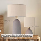 BrightWe Earth Brown Ceramic Table Lamp Set of 2 Tall 22in Lamps for Living Room End Table Bedroom Farmhouse Rustic Lamp Set Bedside Nightstand Lamps Set of Two Side Table Lamps, 22IN - color: Earth Brown, size: Large