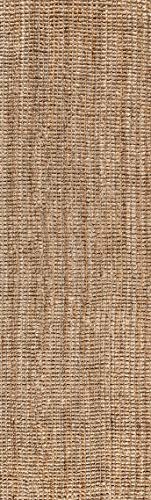 JONATHAN Y Pata Hand Woven Chunky Jute Natural Runner Rug, 2x14, Bohemian, Rustic, Cottage, Easy-Cleaning for Living Room, Bedroom, Kitchen, Non-Shedding (NRF102A-214) - color: Natural, size: 2' x 14' (Runner)