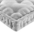 Intelligent Design Floor Pillow - Shredded Foam Filled Meditation & Yoga Cushion, Chenille Tufted, Handsewn Scalloped Edge, Oeko-TEX Certified, Azza, 24" x 24" x 5" Grey - color: Grey, size: 24"W x 24"L x 5"H