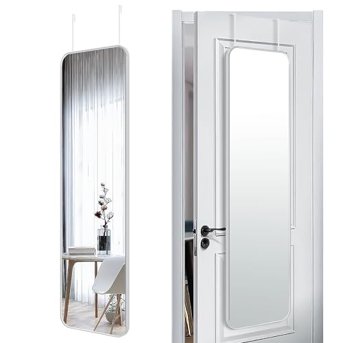 SCWF-GZ 47x14 Mirror Rectangle Full Body Length Door Hanging Wall Mounted Aluminum Alloy Metal Frame Dressing Make-up Mirrors for Entryway Bedroom Bathroom Living Room 47 14 inch Silver - color: Silver, size: 47"L x 14"W