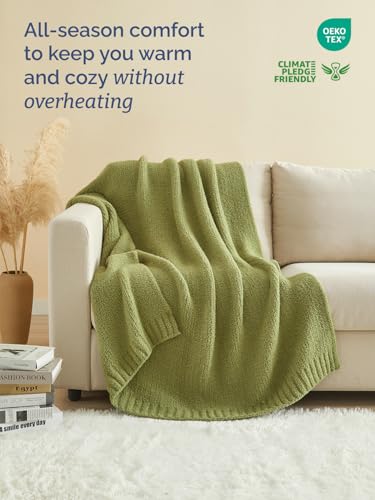 Sage Throw Blanket - Super Soft Throw for Couch, Bed, Sofa, Chair - Lightweight, Warm, Double Sided Knit - All Season Cozy, Fuzzy, Anti-Static Microplush Blanket for Women, Bedroom, Home Decor, 50x60 - color: 04 - Sage