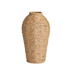 15" Woven Faux Seagrass Floor Vase – Large Decorative Planter, Indoor Greenery Display
