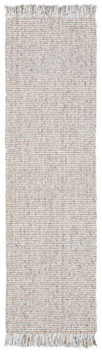 SAFAVIEH Natural Fiber Collection Runner Rug - 2'3" x 8', Silver & Natural, Handmade Woven Fringe Jute, Ideal for High Traffic Areas in Living Room, Bedroom (NF826G) - color: Silver/Natural, size: 2'3" x 8' (Runner)