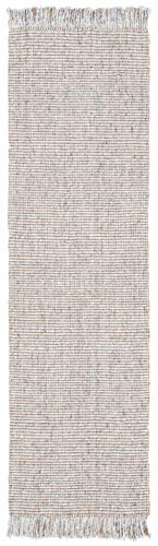 SAFAVIEH Natural Fiber Collection Runner Rug - 2'3" x 10', Silver & Natural, Handmade Woven Fringe Jute, Ideal for High Traffic Areas in Living Room, Bedroom (NF826G) - color: Silver/Natural, size: 2'3" x 10' (Runner)