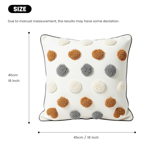 18in x 18in Geometric Tufted Pillow Cover, Neutral Gradient Stripe Cushion Case, Modern Textured Throw Pillow Sham for Sofa Bedroom Living Room, Boho Farmhouse Home Decor - color: Pastoral Style 2, size: 18" x 18" (Pack of 1)