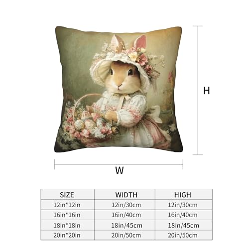 Easter Bunny Throw Pillow Covers 18 X 18 Inch Set of 4 Decorative Cushion Cover Home Decor for Sofa Chair Couch Bedroom Living Room - color: Easter