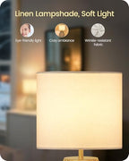 Gold Table Lamp, Small Gold Bedside Lamp with Metal Base & White Linen Lampshade, Modern Nightstand Lamp, Little Cute Desk Lamp for Bedroom, Living Room, 2700K LED Bulb Included, DCW06TL05 - color: White + Gold