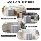 Tiita Floral Pouf Ottoman, Foot Stools Ottoman with Foam Chunk Filling, Puff Foot Rest for Couch, Living Room, Kids Room, Grey - color: Flower Grey