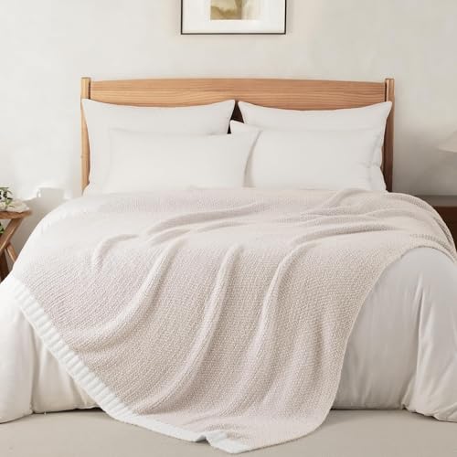 Whale Flotilla Knit Blanket Twin Size, Ultra Soft Warm Reversible Cozy Decorative Blankets for Couch Sofa and Bed, 60x80 Inch, Camel - color: Camel, size: 60x80 Inch