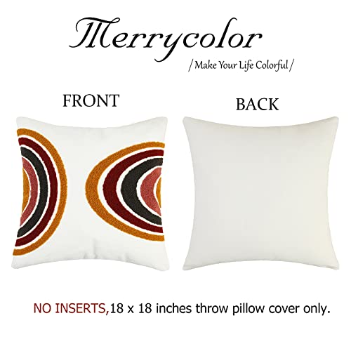 Merrycolor Boho Abstract Throw Pillow Covers 18x18 Tufted Sun Pillow Covers Colorful Mid Century Modern Pillow Covers Boho Pillows Decorative Throw Pillow Case for Bed Couch Living Room,1PC - color: Sun, size: 18" x 18" (Pack of 1)