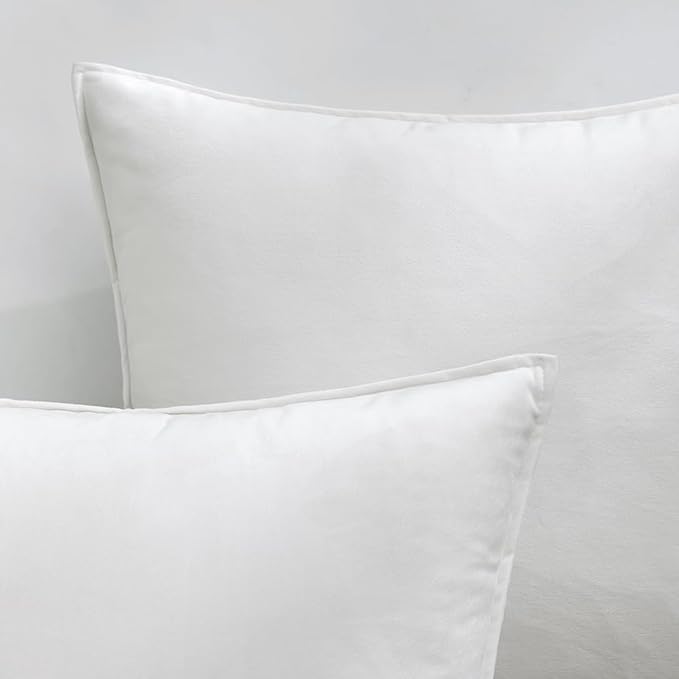 MIULEE Pure White Velvet Throw Pillow Covers 22x22 Soft Decorative Solid Square Cushion Cases Pack of 2 Modern Luxury Home Decor for Couch, Sofa, Bedroom