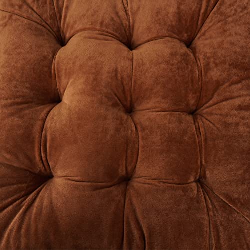 ELFJOY 4 Pack Chair Cushions for Dining Chairs Chair Pads Cushion for Kitchen Office Tufted Square Seat Cushion with Ties (16" Coffee Velvet) - color: Coffee Velvet