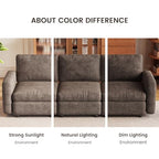 Guyii 4 Seats Sectional Sofa Modern 4 People Couch Deep Seat Soft Cushion Sofa Brown Living Room Sofa for Apartment Hotel Office Easy Assemble - color: Brown, size: 4 seater