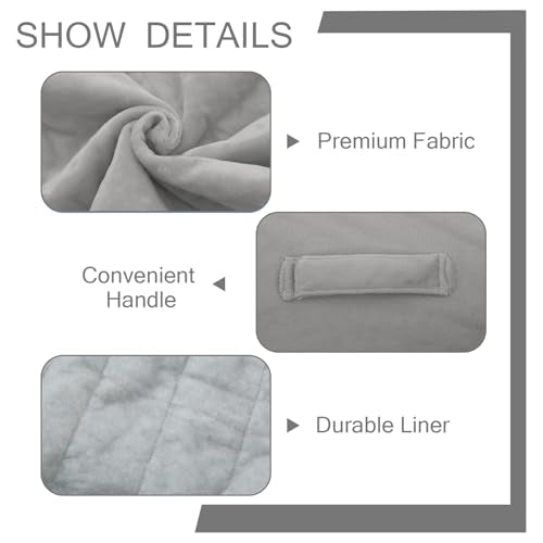 MeMoreCool Square Stuffed Pouf Ottoman Foot Rest, Floor Pouf Foot Stool with Foam Chunk Filling, Soft Stuffed Ottoman Footrest for Living Room, Light Grey - color: Grid Light Grey