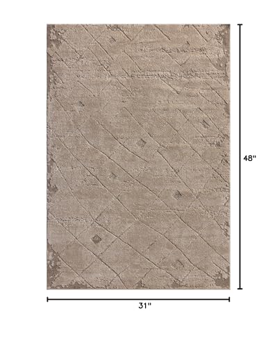 Loloi Amber Lewis Monty Collection MOT-05 Beige/Natural 2'-7" x 4', .50" Pile Height, Area Rug - color: Beige / Natural, size: 2'7" x 4' (Rectangular)