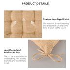 ELFJOY 4 Pack Chair Cushions for Dining Chairs Chair Pads Cushion for Kitchen Office Tufted Textured Square Seat Cushion with Ties (16" Khaki) - color: Khaki