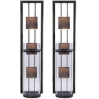 Shelving Solution Wall Sconce Candle Holder Metal Wall Decorations for Living Room, Bathroom, Dining Room, Set of 2 - style: Style B