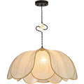 Boho Light Fixture, 25.6" Hand Woven Rattan Chandelier, Boho Chandelier with Brass Cat Hook for Dining Room, Living Room, Kitchen, Bedroom and Restaurant - size: 25.6 in