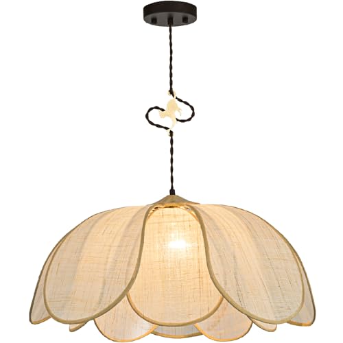 Boho Light Fixture, 25.6" Hand Woven Rattan Chandelier, Boho Chandelier with Brass Cat Hook for Dining Room, Living Room, Kitchen, Bedroom and Restaurant - size: 25.6 in