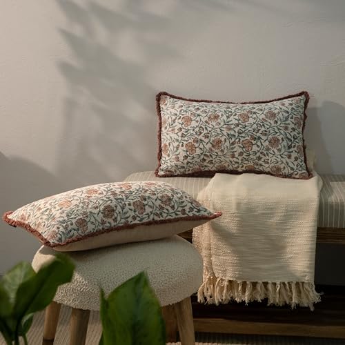 Decorative Throw Pillow Covers, Set of 2 (White Mahogany, 12" x 20" (Pack of 2)) - color: White Mahogany, size: 20" x 12" (Pack of 2)