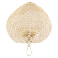 Framendino, Natural Bamboo Hand Riffia Fans Handmade Weaving for Summer Home Wedding Wall Decor - size: 15"L x 12"W