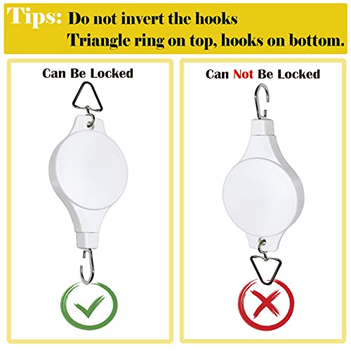 Adjustable Plant Pulley Hanger-2 Pack, Plant Pulley Retractable Hanger, Pully Hook for Hanging Garden Basket Pots, Bird Feeder Outdoor Heavy Duty
