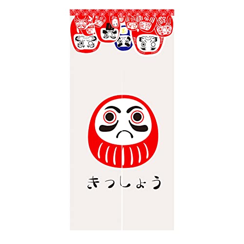LIGICKY Noren Japanese Style Doorway Curtain Doll Daruma Printed Window Treatment Door Tapestry for Home Decoration 33.5" Width x 70.9" Long - color: Doll Daruma, size: 33.5"W x 70.9"L (Pack of 1)