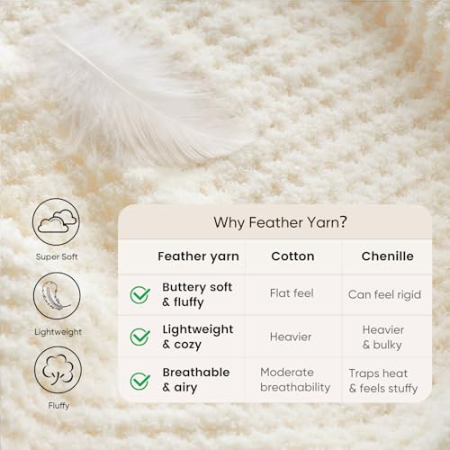 Snuggle Sac Ultra Soft Waffle Throw Blanket for Couch Bed Sofa 50x60 inches, Reversible Cream Blanket Microfiber Fluffy Fuzzy Cozy Knit Throws for Women Mothers Birthday Gifts - color: Waffle Cream, size: Throw(50"x60")