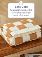 Super Soft Throw Blanket - Checkered Blanket for Couch, Bed, Sofa, Chair - Lightweight Warm Double Sided Knit - All Season Cozy, Fuzzy, Anti-Static Microplush Blanket for Women - 50x60 (Toffee/Cream) - color: 06 - Checkered Toffee/Cream