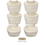 2 Pcs 3-Tier Woven Cotton Hanging Basket, Wall Mounted Storage Organizer, Boho New Home Basket, Over The Door Organizer for Bathroom, Bedroom, and Closet Organization