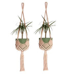 2 Pack Macrame Hanging Planters with Patterns - Stylish Plant Hangers Crochet Boho Plant Holder Hanging Plant Basket for Up to 6 Inch Pots(Caramel) - color: Caramel