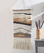SAFAVIEH Home Collection Sedona Saraj Boho Tribal Ivory/Grey Wool & Jute Woven Tapestry Hanging Wall Art