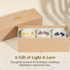 AvaConcept Healing Crystal Candle Gift Set – Set of 3 Citrine, Amethyst & Lazurite Hand-Poured Soy Wax French Vanilla, Lavender & Sea Salt Orchid Aromatherapy Scents 3.5oz Each | Premium Gift Box - size: 3.5oz, style: French Vanilla, Lavender & Sea Salt O