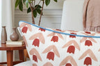 VAGMINE Scandi Folk Tulip 20x20 Inch Throw Pillow Cover - Red Blush Block Print Pattern on Textured Polyester - Cushion Case for Couch Sofa - Vamika Motif - color: Vamika Motif, size: 20" x 20" (Pack of 1)