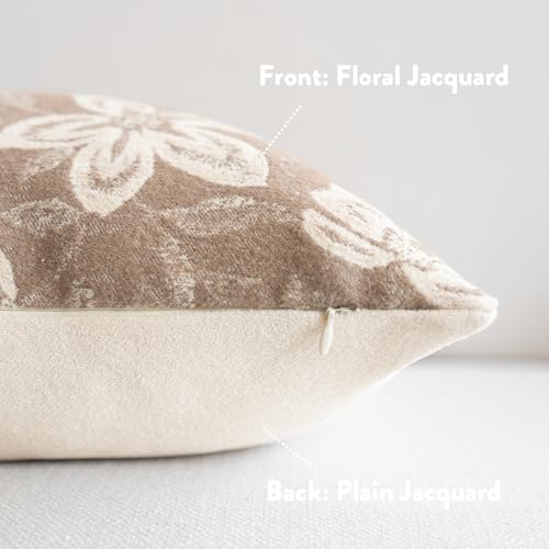 FIOUOVO Floral Throw Pillow Covers 12x20 Set of 2 Farmhouse Pillow Covers Vintage Neutral Accent Pillowcases Decorative Cushion Covers for Sofa Couch Living Room Bedroom Home Decor, Neutral - color: Neutral, size: 20" x 12" (Pack of 2)